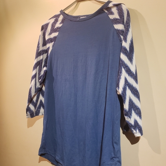 LuLaRoe Tops - LuLaRoe Randy Blue Polyester, Spandex T-shirt